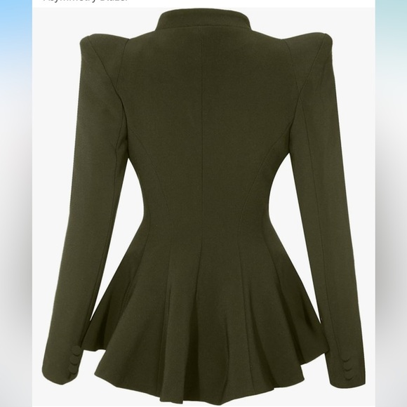 LookBook Store | Olive Green Asymmetrical Blazer - Picture 3 of 11